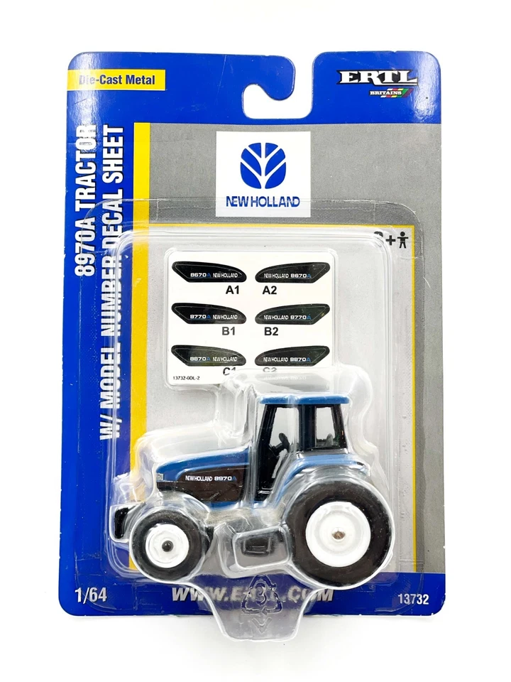 Tractor New Holland 8970A 1/64 con asistencia de rueda delantera y número de modelo Decal Sh Foto 1 de 1