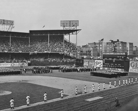 1942 Brooklyn Dodgers EBBETS FIELD Glossy 8x10 Photo Print War Bond Rally Poster Cover