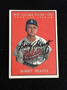 Tarjeta autografiada firmada por Bobby Shantz 1961 Topps Jugador Más Valioso #473 Philadelphia A’s - Imagen 1 de 2