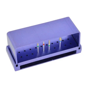 ALUMINIUM Dental Bur Burs Holder Block Disinfection Box Autoclave 30 Hole Purple - Picture 1 of 4