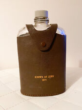 1971 Krewe of Juno Flask Vintage New Orleans Mardi Gras Leather Glass Original