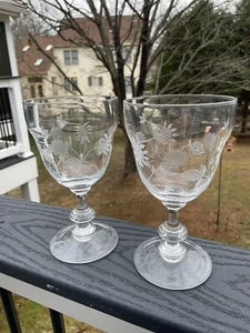 2 Waterford Crystal Great Room CHAMOMILE Glass Water Goblets - Picture 1 of 3