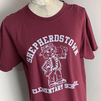 Vintage Shepherdstown Elementary School Burgundy T Shirt Mens Size West Virginia Foto 1 de 4