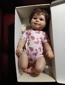 REBORN Baby Doll Soft Silicone Reborn Girl Weighted Brown Eyes Accessories NEW - Picture 1 of 7