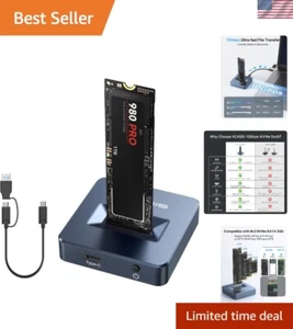 Ultra-Fast 10Gbps NVMe to USB C Adapter - Efficient Aluminum SSD Docking Station - Bild 1 von 11