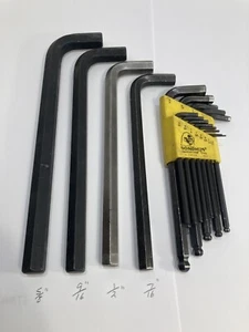 Jumbo Hex Key Long Arm Allen Wrench Set, 17 Piece English .05” Thru 5/8” - Picture 1 of 5