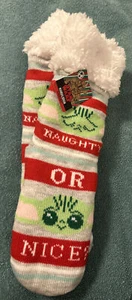 Disney Baby Yoda Plüsch Sherpa gefüttert Urlaub Damen Hausschuhe Socken Schuhgröße 4-10 - Bild 1 von 4