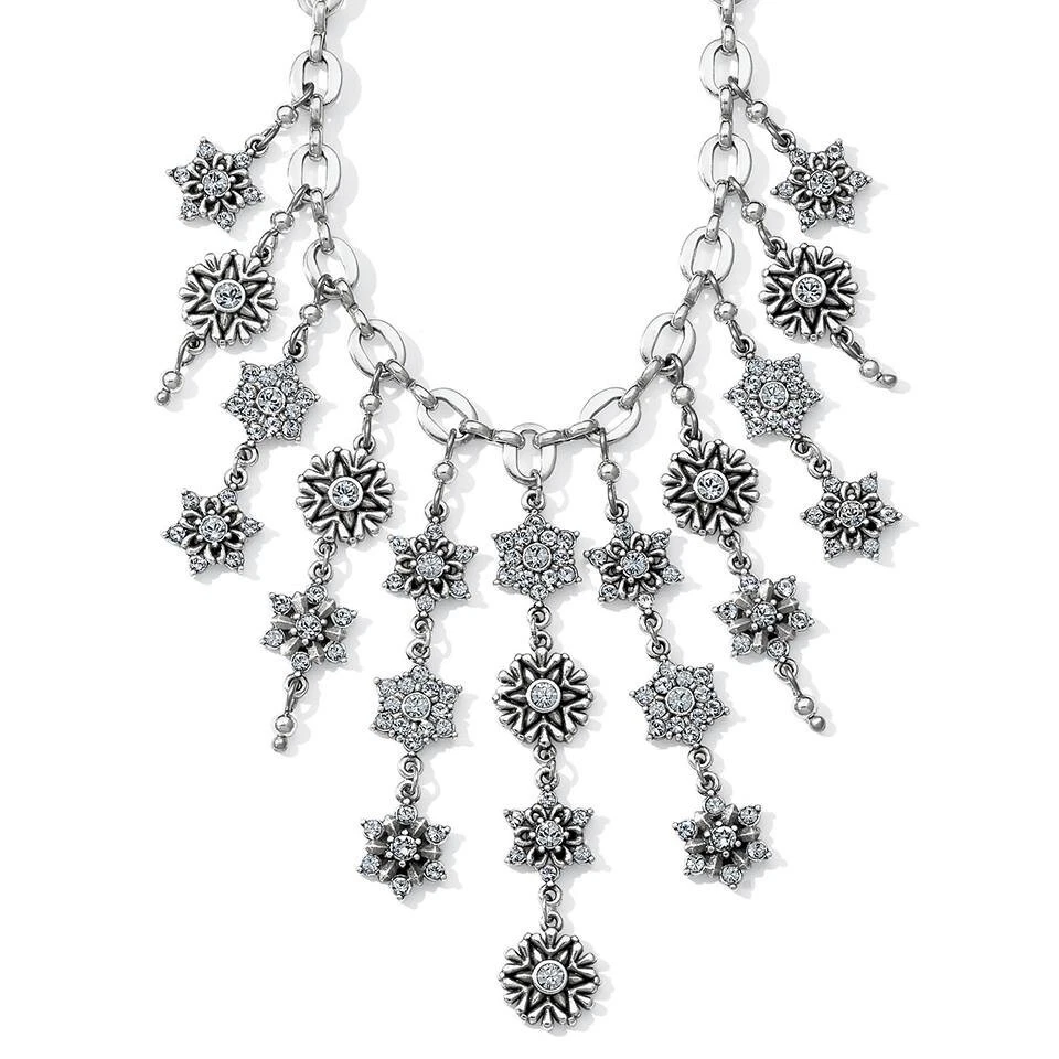 Brighton ARCTICA STATEMENT Snowflake Bib Crystal Necklace Winter