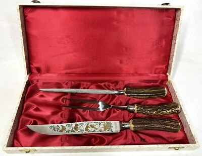 Набор для резьбы по оленю кабану Anton Wingen Jr Solingen Rosterei ручка оленя оленя - Изображение 1 из 4