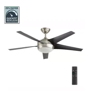 Home Decorators Ceiling Fan with Dimmable 52-Inch Indoor LED Brushed Nickel - Picture 1 of 12