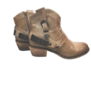 Damen Cowboystiefel 6M Braun Synthetik Booties Western Bentley Vintage 93 - Bild 1 von 10