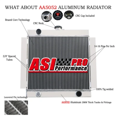 3Rows Aluminum Radiator Fit Ford Escort Mk1 Mk2 RS2000 1968-1980 MNAUAL 1969 70; - image 1 of 4