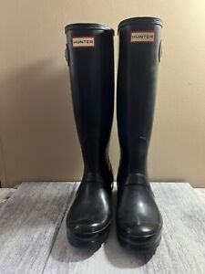 Hunter Women's Black Tall Rain Boots Size US 7