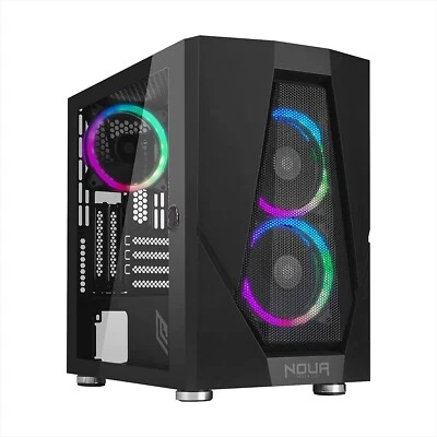 Tower Case PC Game 3 Ventole LED Micro ATX e ITX Mini Torre in Vetro Temperato - Immagine 1 di 4