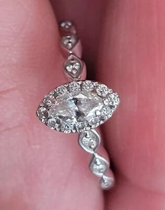 Engagement Ring 2 Ct White Treated Diamond Ring Marquise Cut VVS1/F Certified - Picture 1 of 7