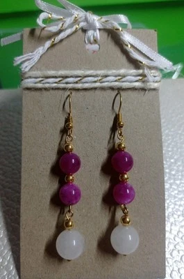 Orecchini Donna Agata e Tormalina Colore Oro 💙 LuaCreazioni 💙 - Immagine 1 di 3