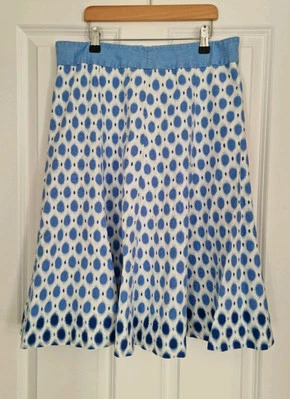 John Lewis Woven Blue Skirt Ladies Size 14 - 62cm Length - Image 1 of 4