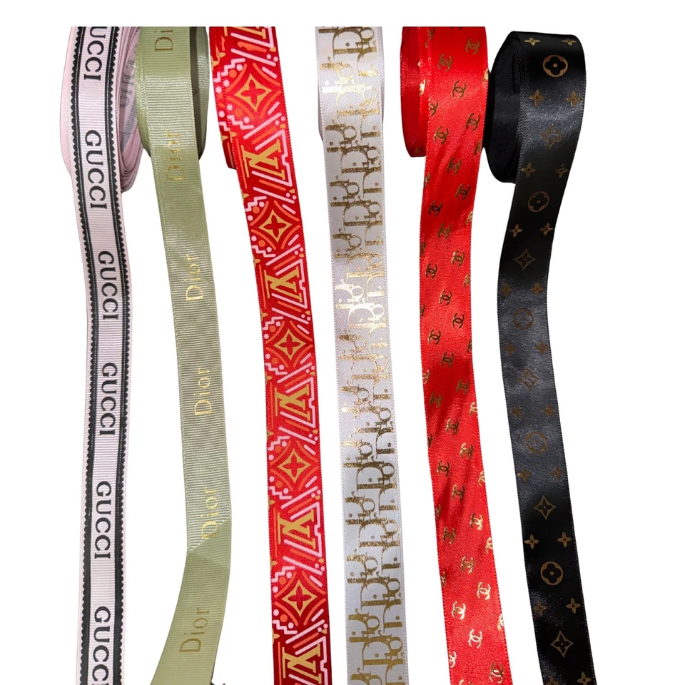 Luxury Designer Ribbon Set – 30 Yards Total (5 Yards Each Design) – 1 Inch Width - Image 1 of 1