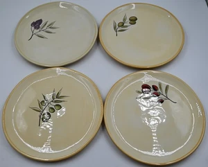 NEW Complete Set of 4 Pottery Barn Rustic Olive 8-Inch Salad Plates - Picture 1 of 6