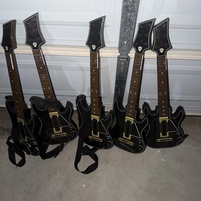 Lote de 5 Guitarras Inalámbricas Activision Guitar Hero Power Xbox 360/PS3 3 Con Correas Foto 1 de 4