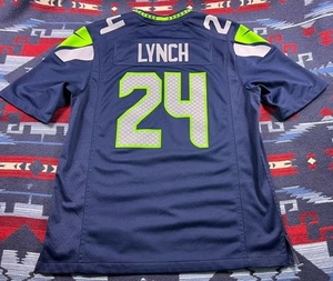 NFL Seattle Seahawks Marshawn Lynch Mens Nike On Field Team Jersey Super Bowl L - Picture 1 of 11