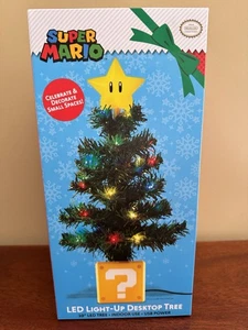 New Super Mario Bros Super Star LED Light-Up USB Desktop Block Christmas Tree - Picture 1 of 4