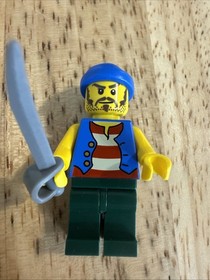 Pirate blue vest Pirates I Lego Minifigure Loot Island 6241 Blue Hat