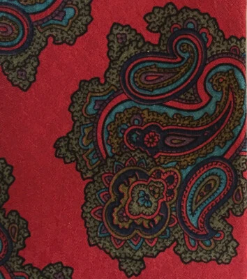 Corbata Hanover St roja multicolor cachemira 100 % seda Foto 1 de 4