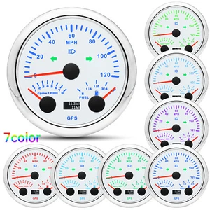 85mm 3 IN 1 Multifunctional Gauge GPS Speedometer 120MPH With Tacho Fuel Level - Picture 1 of 11