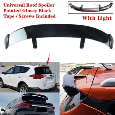 Universal Fit For Toyota RAV4 2013-2015 Rear Roof Spoiler Wing Black W/Light - Image 1 of 4