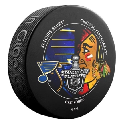 2014 CHICAGO BLACKHAWKS vs ST LOUIS BLUES STANLEY PLAYOFFS PUCK - #B0L_#A9L Cover