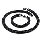 9mm/11mm Men Jewelry Set Stainless Steel Double Link Chain Necklace Bracelet Set