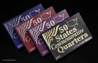 50 State Commemorative Quarters Uncirculated 2002 P, D, Platinum, & Gold Edition - Image 1 of 2