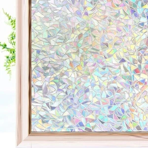 3D Colorful Effect Window Films Anti-UV Static Cling Privacy Glass Sticker DIY - Picture 1 of 10