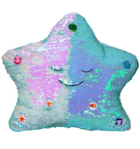 The Desi Doll ® My Dua Pillow Flippable Sequin Pillows with Light Sound BluePear - Picture 1 of 4