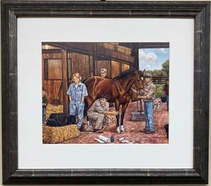 Anne Crawford "Equine Veterinarians" New Framed Horse Animal Medical Vet Art - Picture 1 of 3