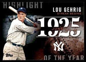 2015 Topps #H-1 Lou Gehrig Highlight of the Year