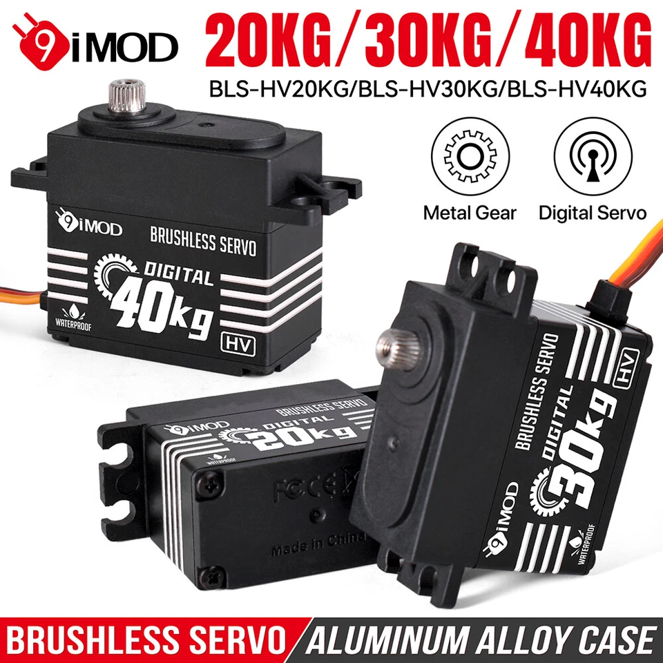 180°/270° Brushless Servo 20-40KG Waterproof Metal Gear HV Servo for RC Car Boot - Bild 1 von 4