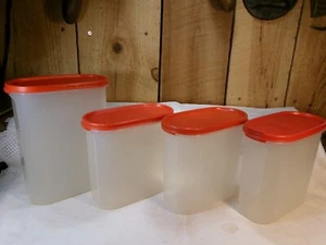 4 Vintage Tupperware Modular Mates Containers w/Lids (3)7.25 cups, (1)9.75 cups - Picture 1 of 7