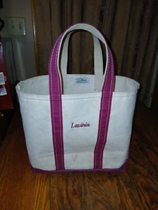 LL Bean Boat and Tote 12" x 12" x 4" Canvas Bag Made in USA LAVINIA - Picture 1 of 17
