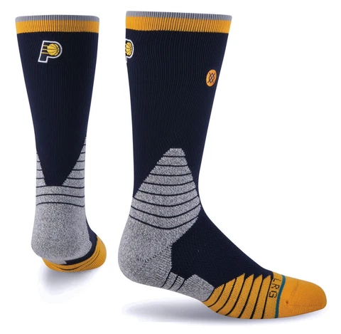 STANCE NBA Indiana Pacers 559 Blue Gold Logo Crew Basketball Socks Mens M 6-8.5 Cover