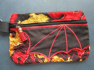 cosmetic bag, pouch, zipper closure,purse accessory, pink, floral - Picture 1 of 4