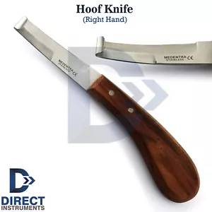 Coltello Zoccolo Destra Doppio Bordo Lame Parruer Cavalli Capra Pecora Manico Legno Veterino - Foto 1 di 4