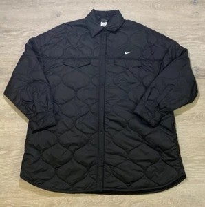 Nike Sportswear Essential Black/White Women's XL Oversized Quilted Trench Jacket - Picture 1 of 8