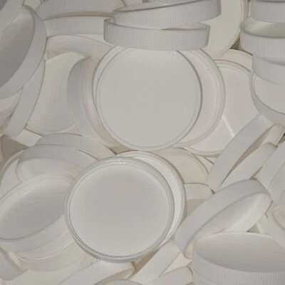 70/400 White Ribbed Unlined Jar Caps | Quantity Per Package: 96 - Image 1 of 2