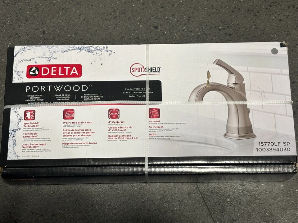 Delta 35770LF-SP Portwood Two Handle Widespread Bathroom Faucet