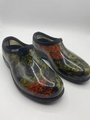 Sloggers Garden Shoes Waterproof Comfort Slip-On Flowers Black Womens Size 6 USA - Image 1 of 4