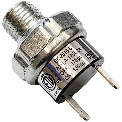 135-175 PSI Air Compressor Pressure Switch Control Valve 1/4" NPT 12V - Image 1 of 4