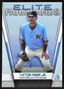 2019 461B Bowman Chrome Elite Farmhands REFRACTOR Victor Mesa Jr. Miami Marlins - Picture 1 of 2