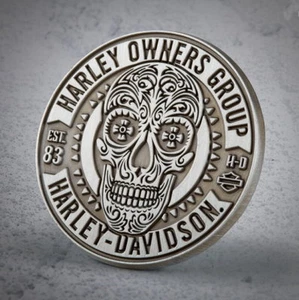 PIN CHALECO CALAVERA DE AZÚCAR DE PROPIETARIOS DE HARLEY DAVIDSON * NUEVO * CHAQUETA DE CERDO PIN - Imagen 1 de 3